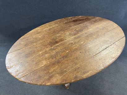 Oval dining room table type vigneronne, with...