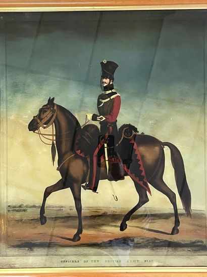 Deux gravures anglaises militaires encadrées...