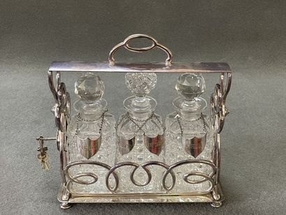 Silver plated metal liquor cabinet, including...