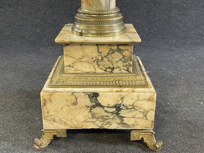 Marble and bronze column with swivel top....