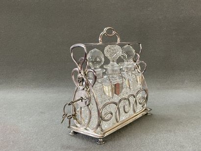 Silver plated metal liquor cabinet, including...