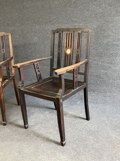 Paire de fauteuils asiatiques début XX°....