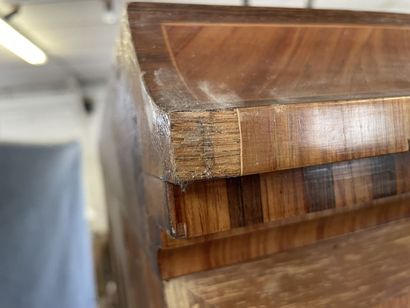 Walnut frieze display case, opening with...