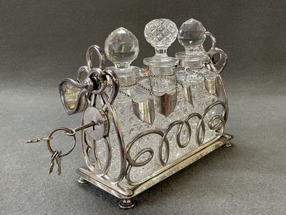 Silver plated metal liquor cabinet, including...