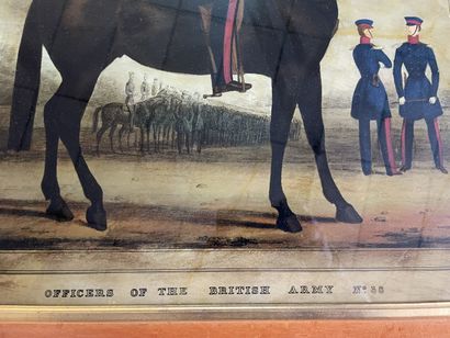 Deux gravures anglaises militaires encadrées...