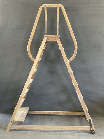 Mobile staircase, library or sculptor. Casters...