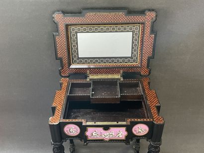 Alphonse GIROUX: working table set with pink...
