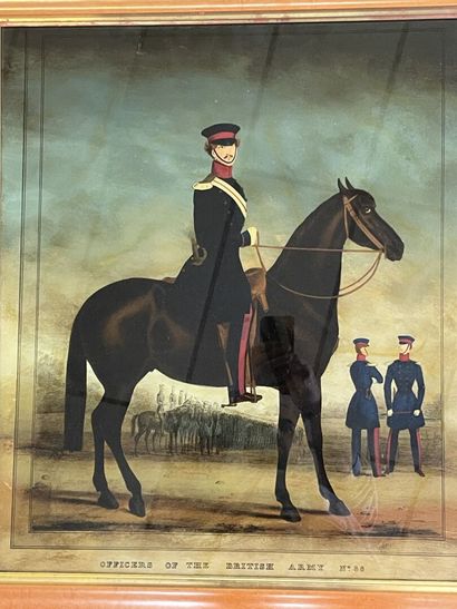 Deux gravures anglaises militaires encadrées...