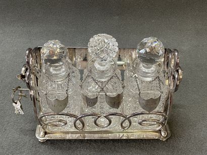 Silver plated metal liquor cabinet, including...