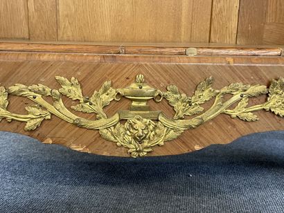 Walnut frieze display case, opening with...