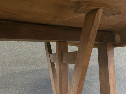 Oval dining room table type vigneronne, with...