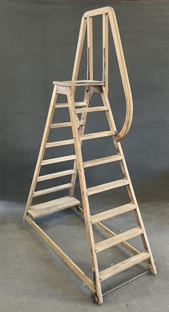 Mobile staircase, library or sculptor. Casters...