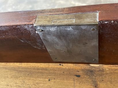 Mahogany and mahogany veneer desk, double...