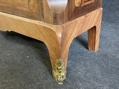 Walnut frieze display case, opening with...