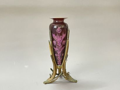 Maison GIROUX Opaline vase decorated with...