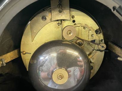 Neapolitan clock in patinated bronze and...
