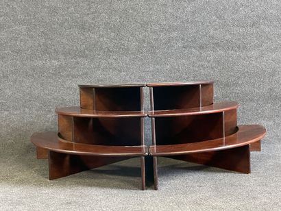 Two steps in mahogany, forming an espalier...