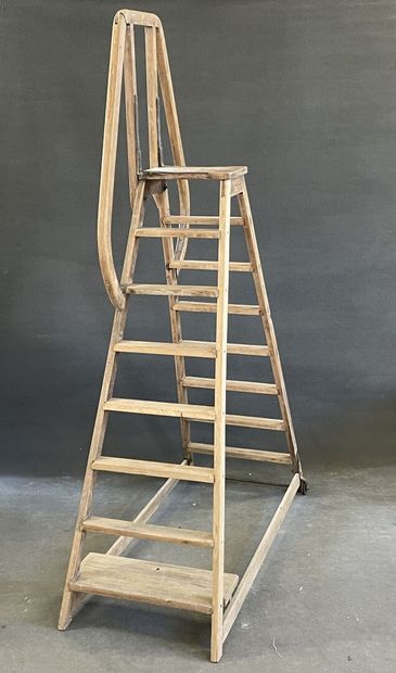 Mobile staircase, library or sculptor. Casters...