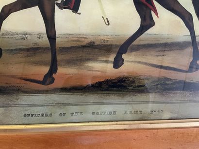 Deux gravures anglaises militaires encadrées...