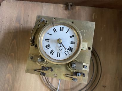 Clock painting, fixed under glass, lacquered...