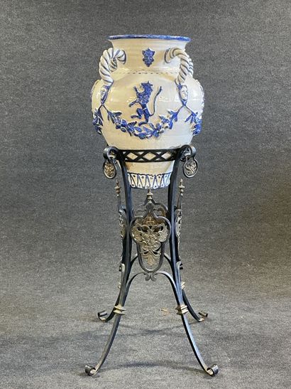 SPAIN 19TH C.

Important enamelled earthenware...