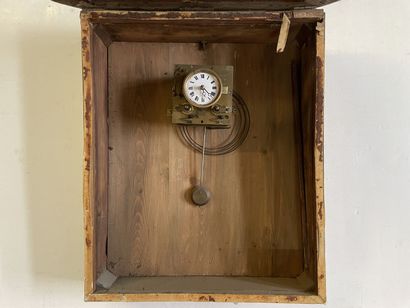 Clock painting, fixed under glass, lacquered...