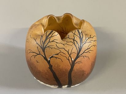LEGRAS

Vase boule à col dentelé en verre...