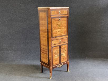 Secretary of child with floral marquetry,...