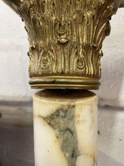 Marble and bronze column with swivel top....