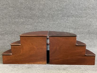 Two steps in mahogany, forming an espalier...
