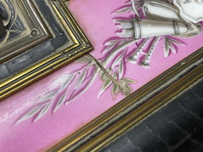 Alphonse GIROUX: working table set with pink...
