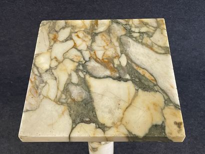 Marble and bronze column with swivel top....