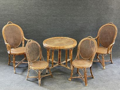 Mobilier de salon de jardin d'hiver en osier...