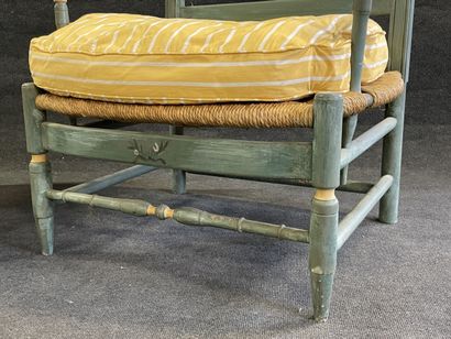 Pair of large Provencal armchairs in blue...
