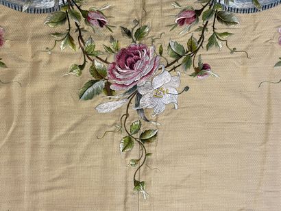 Embroidered drapery and garlands of roses...
