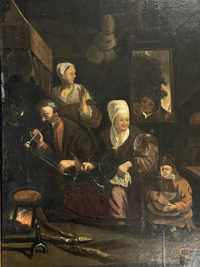 Flemish school XVII
Interior scene with the...