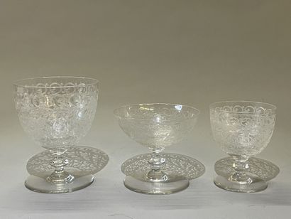 BACCARAT France. Modèle GOUVIEUX
31 verres...