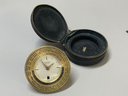 HERMÈS Paris.
Pendulette-réveil de voyage...