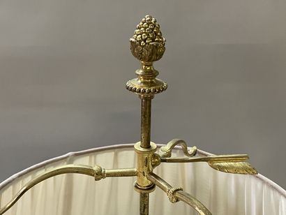 Lamp bouillotte in bronze with three lights,...