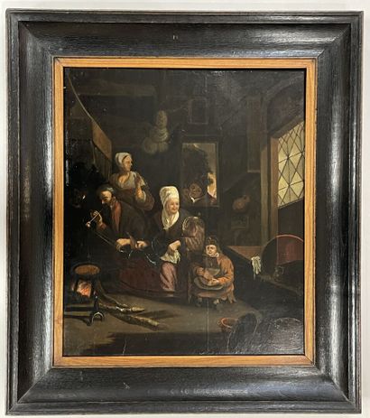 Flemish school XVII
Interior scene with the...