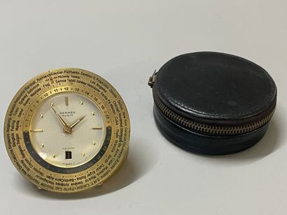 HERMÈS Paris.
Pendulette-réveil de voyage...