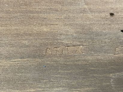 Tea table in frieze, marble top, underlined...