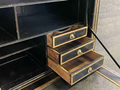 Straight secretary in lacquered wood in Asian...