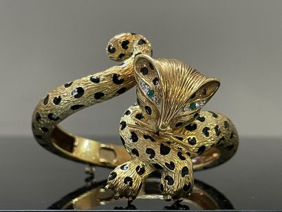FRED : Bracelet rigide figurant une panthère...