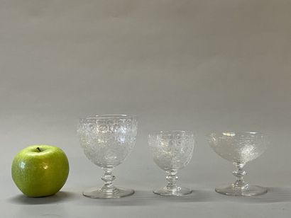 BACCARAT France. Modèle GOUVIEUX
31 verres...