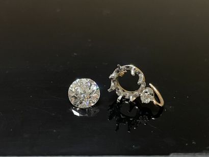 Diamant taille arrondie ancienne, 2.03 ct,...