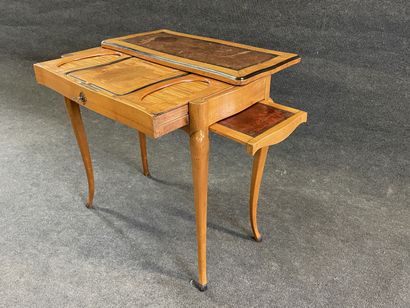 Writing table with transformation in fruitwood,...