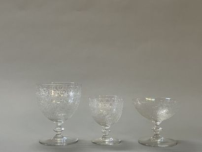 BACCARAT France. Modèle GOUVIEUX
31 verres...