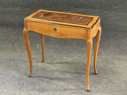 Writing table with transformation in fruitwood,...