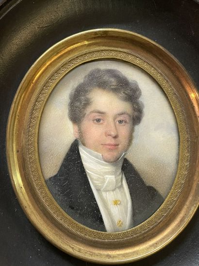 French school XIX°.
Portrait of a man. 
Framed...